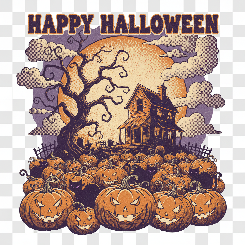 Vintage Pumpkin Patch DTF Transfer design